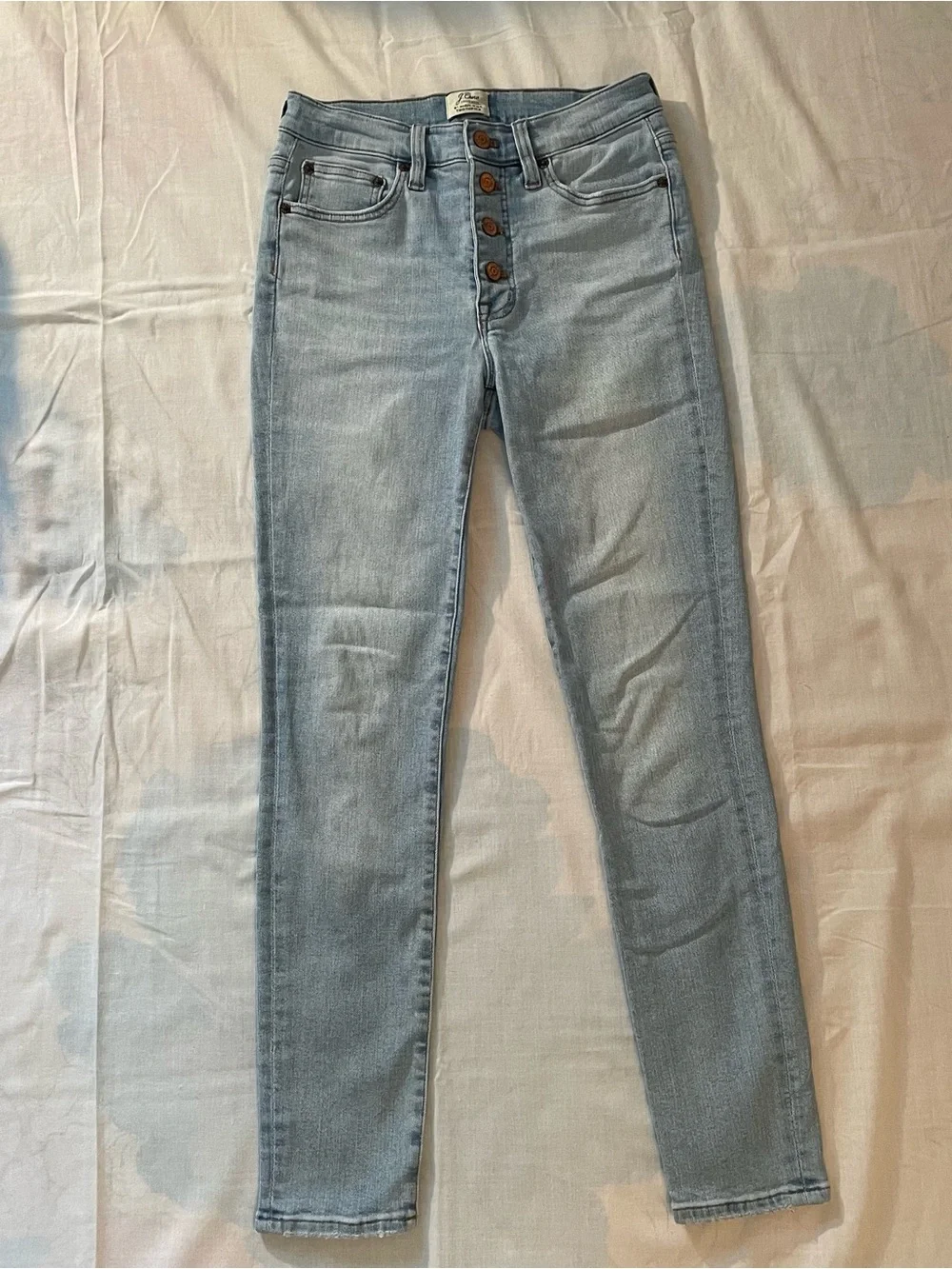 J. Crew Women's Light Wash 9” High-Rise Toothpick Button-Fly Jeans